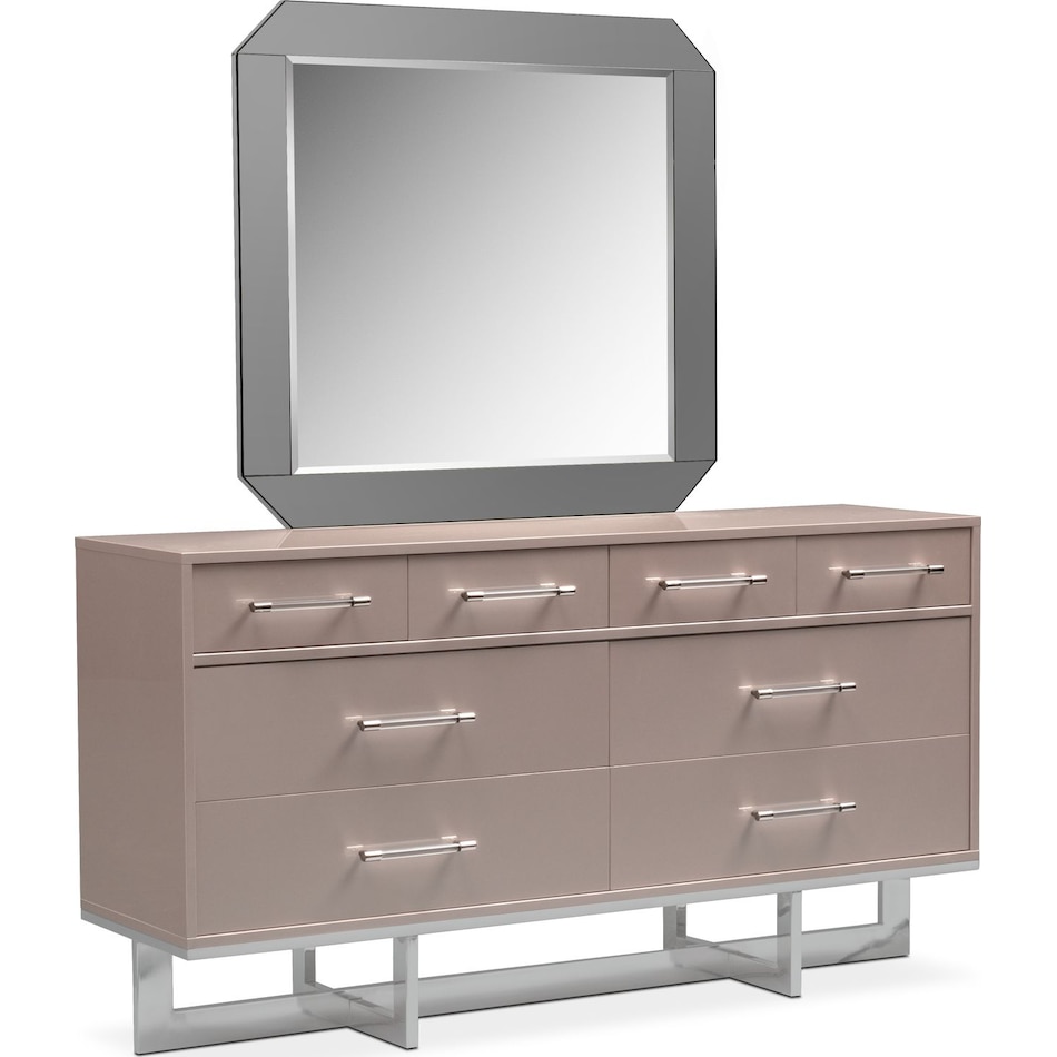 concerto light brown dresser & mirror   