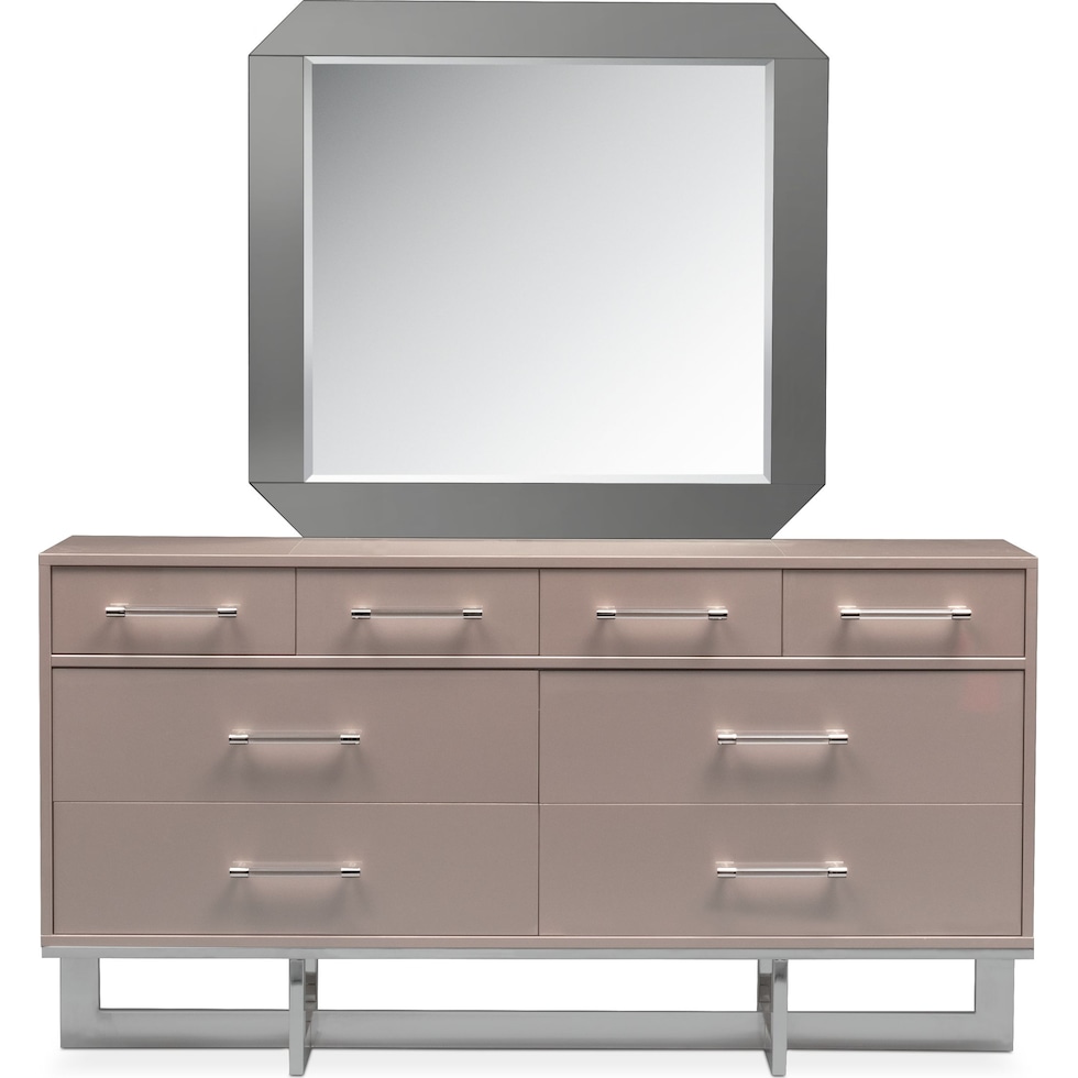 concerto light brown dresser and mirror   