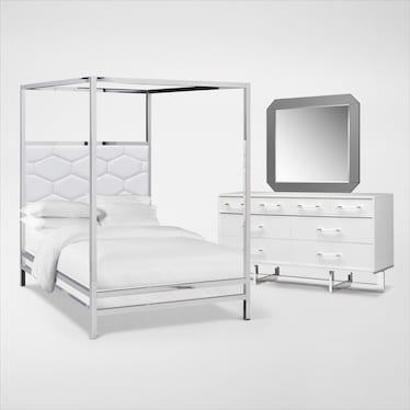 Concerto 5-Piece Canopy Bedroom Set with Dresser and Mirror