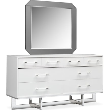 Concerto Dresser And Mirror American, Dresser With Mirror White