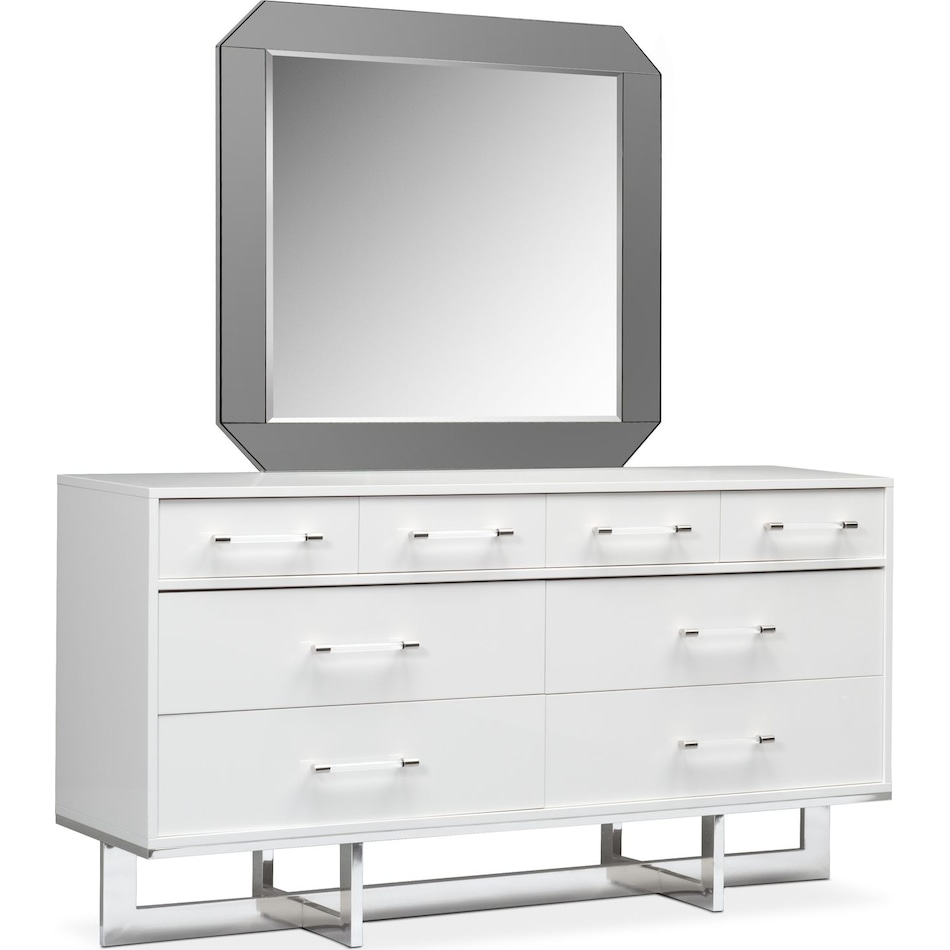 concerto white dresser and mirror   