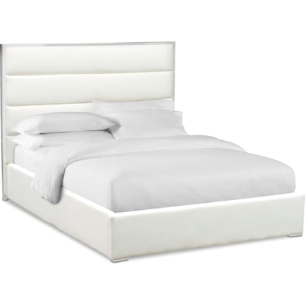 Concerto Queen Upholstered Bed - White