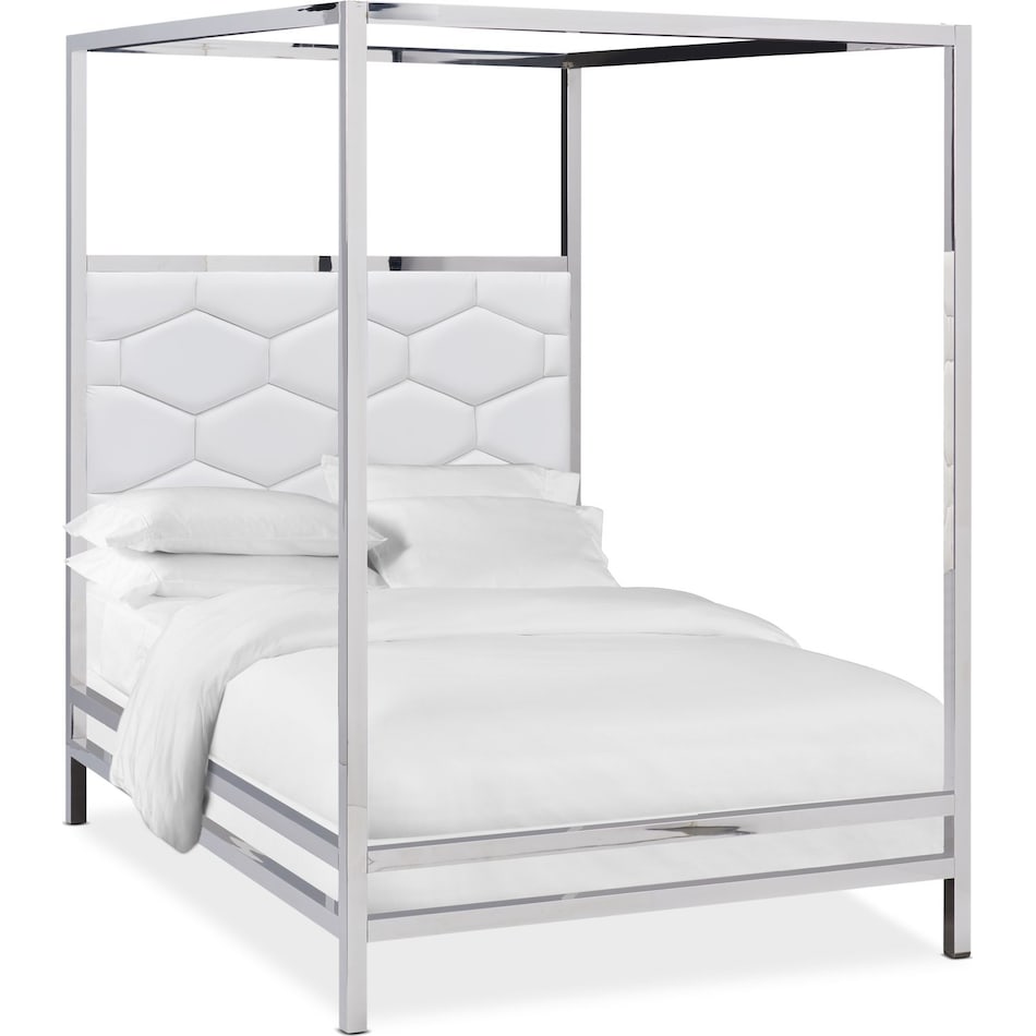 concerto white queen bed   
