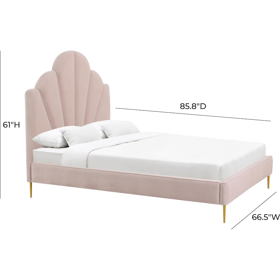conch pink queen bed   