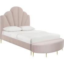 conch pink queen bed   