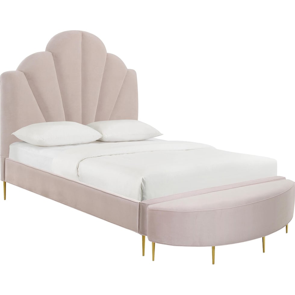 conch pink queen bed   
