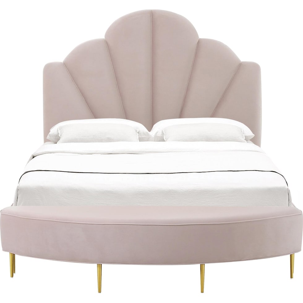 conch pink queen bed   