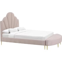 conch pink queen bed   