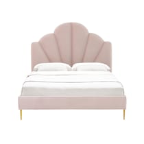conch pink queen bed   