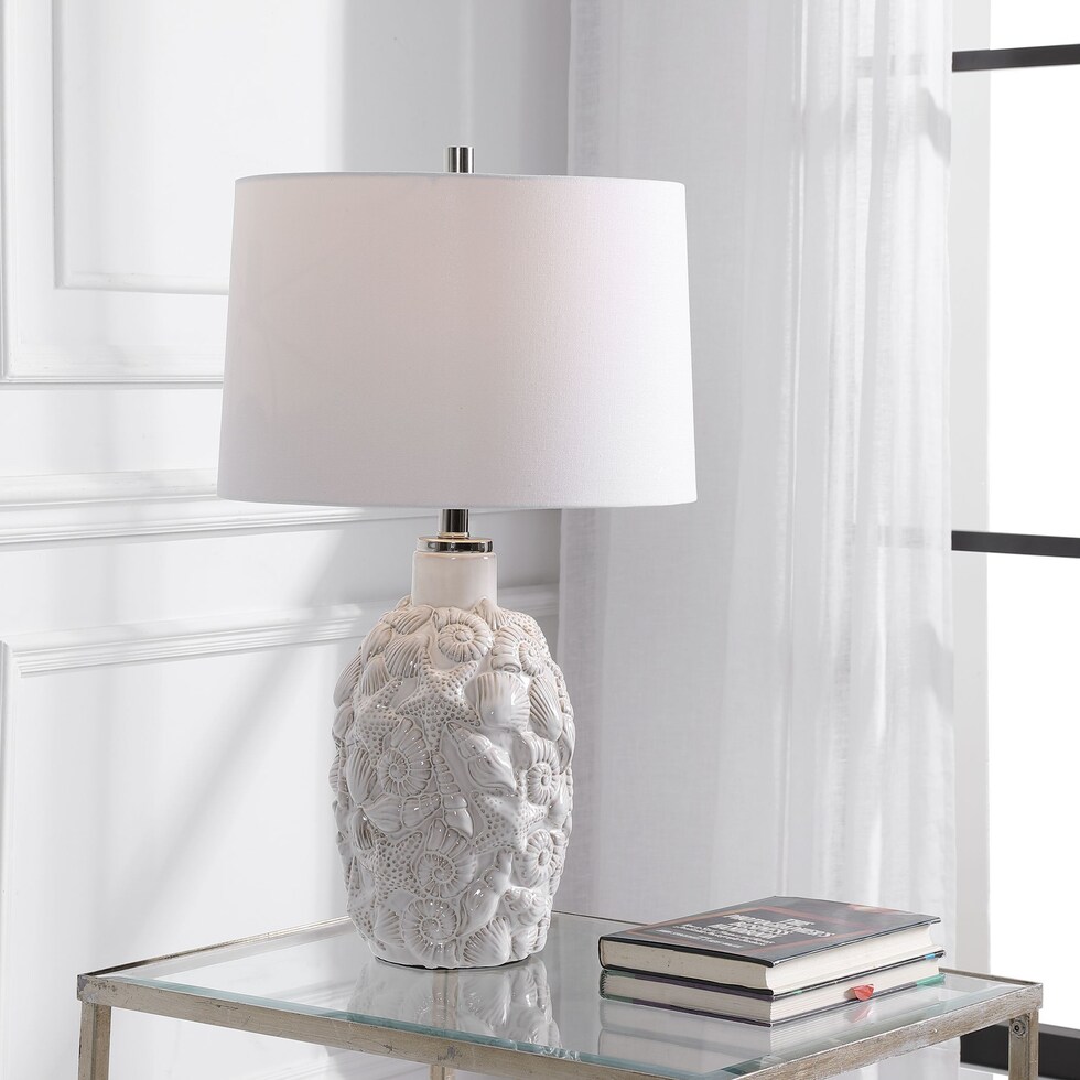 concha white table lamp   