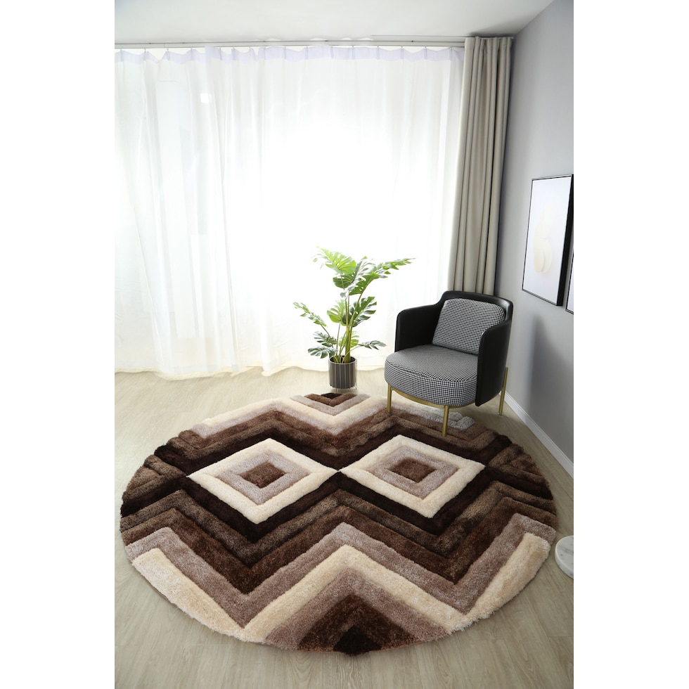 concord dark brown area rug  round   