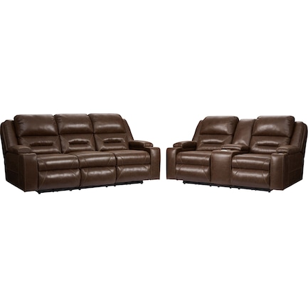 Concourse Dual-Power Reclining Sofa and Loveseat