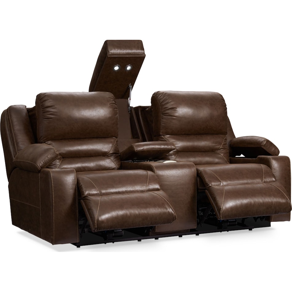 concourse dark brown  pc power reclining living room   