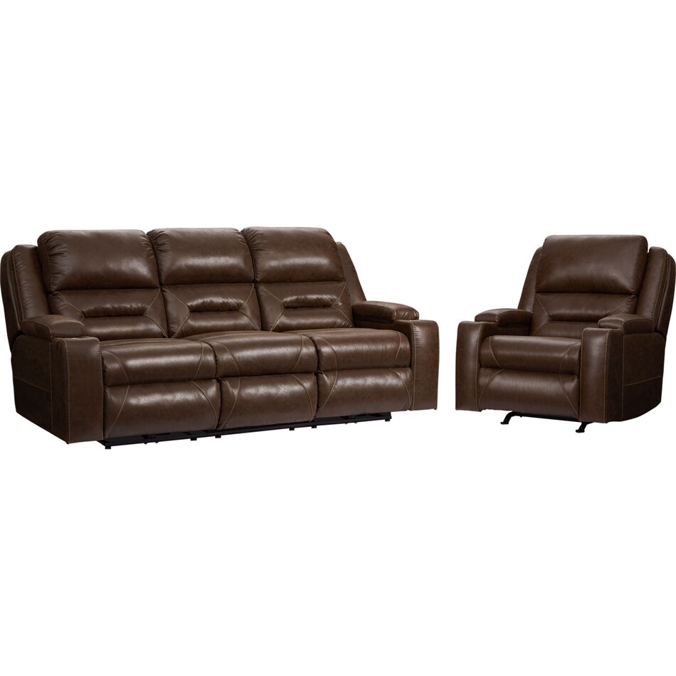 concourse dark brown  pc power reclining living room   