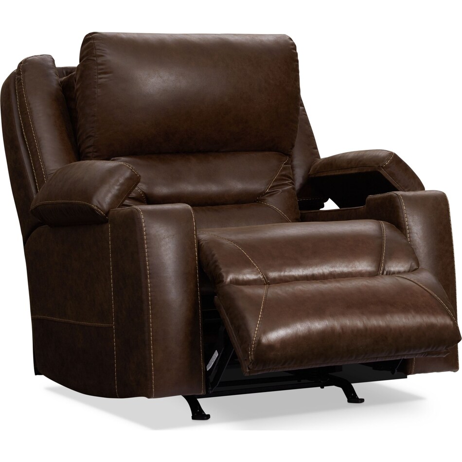 concourse dark brown  pc power reclining living room   