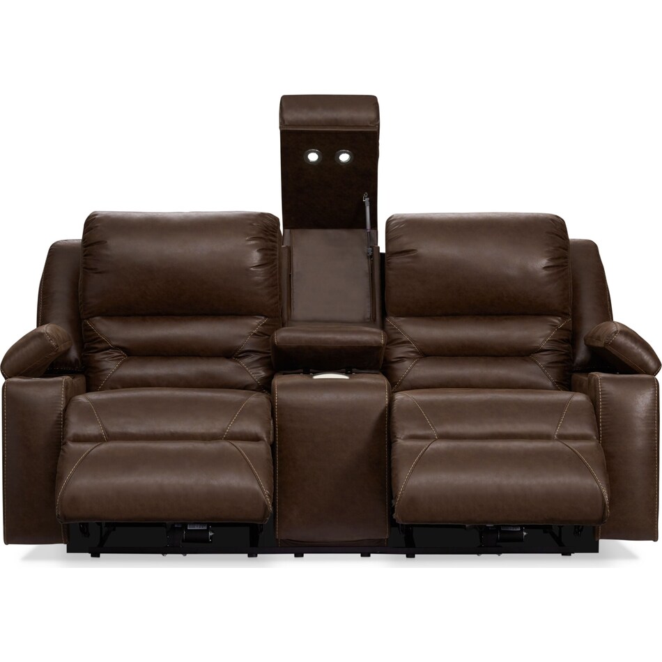 concourse dark brown  pc power reclining living room   