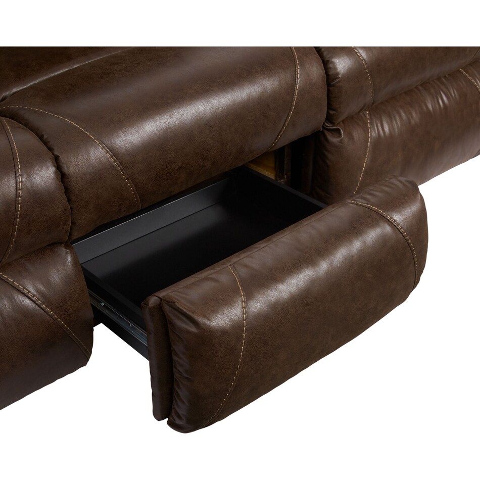 concourse dark brown  pc power reclining living room   