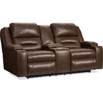 concourse dark brown power reclining loveseat   