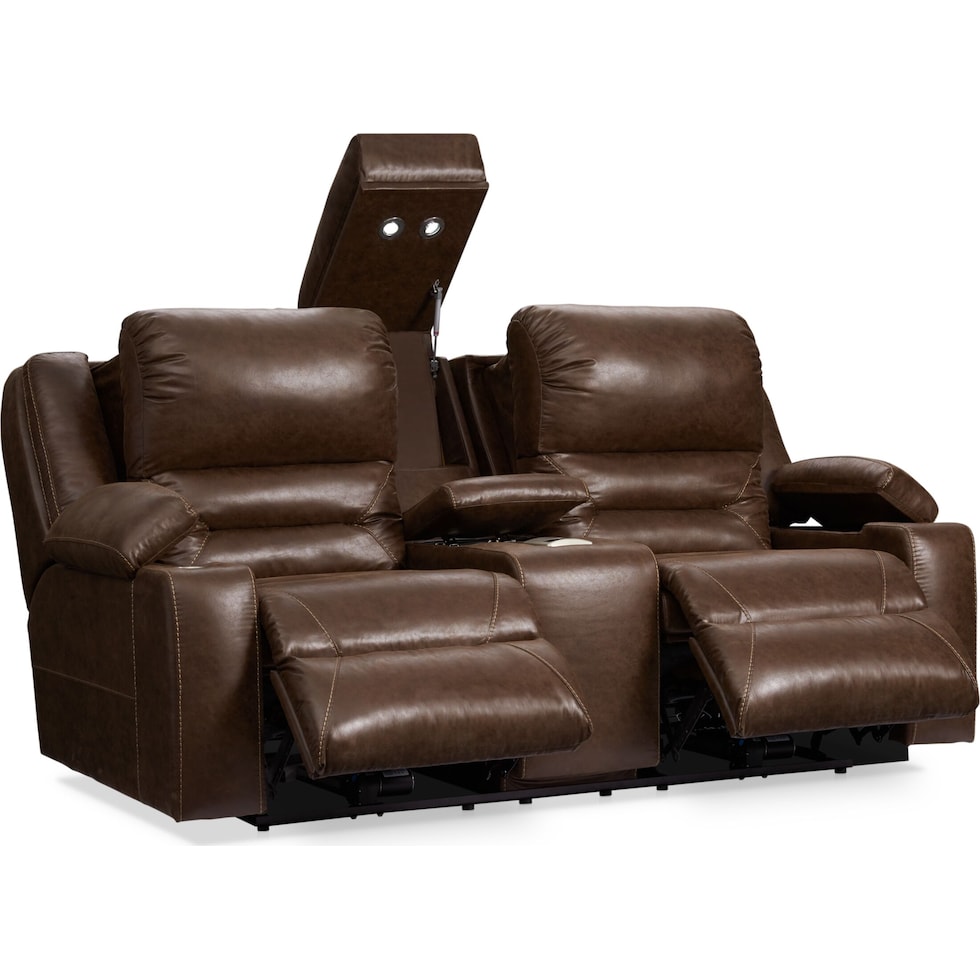 concourse dark brown power reclining loveseat   
