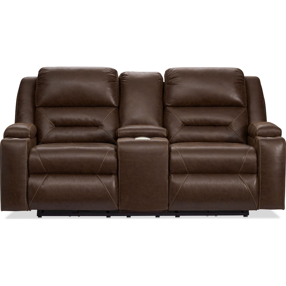 concourse dark brown power reclining loveseat   