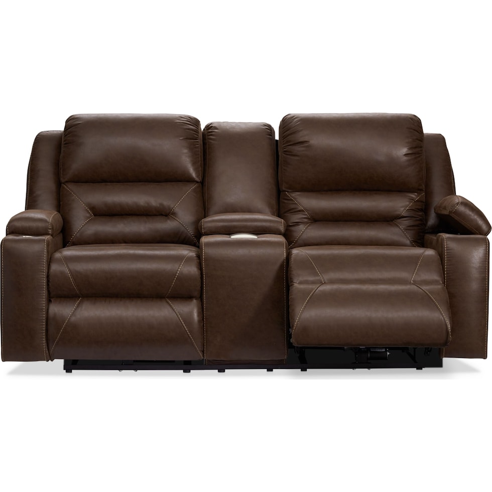 concourse dark brown power reclining loveseat   