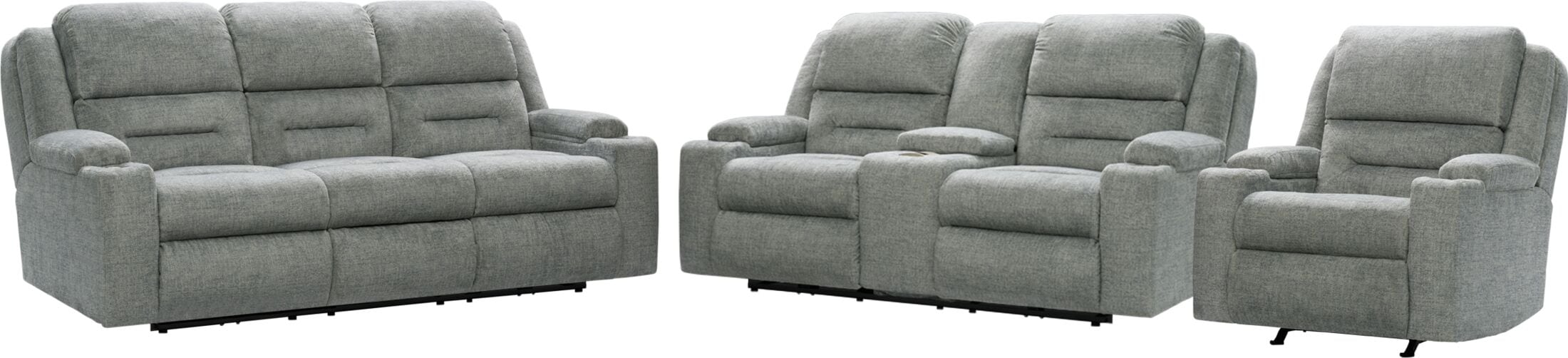 Concourse Dual-Power Reclining Sofa, Loveseat and Rocker Recliner ...