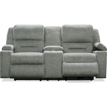 concourse gray power reclining loveseat   