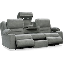 concourse gray power reclining sofa   