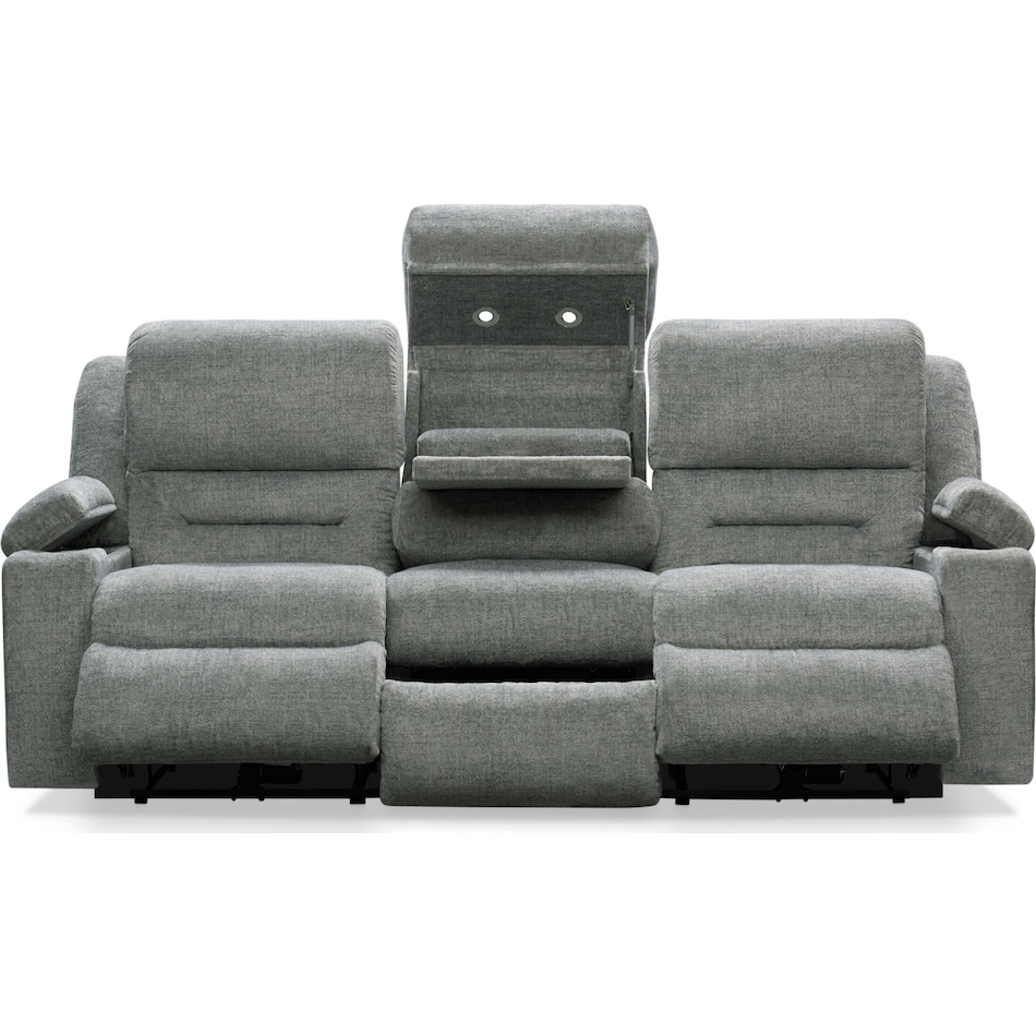 concourse gray power reclining sofa   
