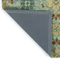 confident blue area rug  x    