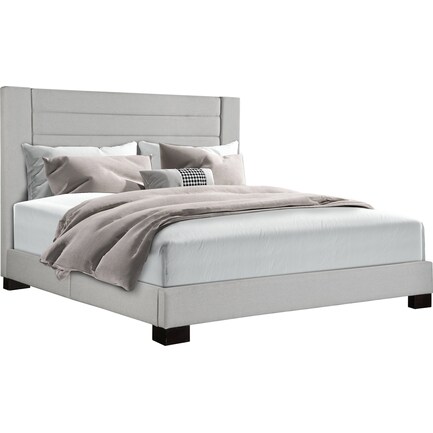 Conrad Upholstered King Bed - Grey