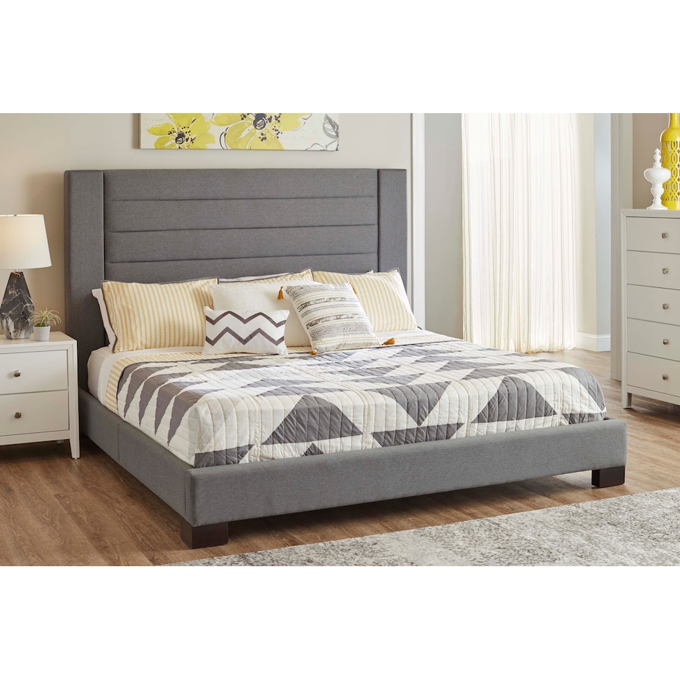 conrad gray queen bed   