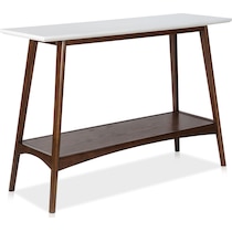 copa white pecan console table   