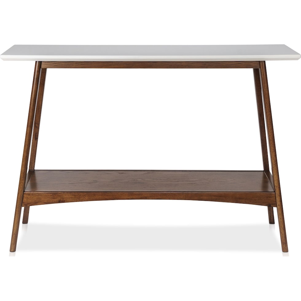 copa white pecan console table   