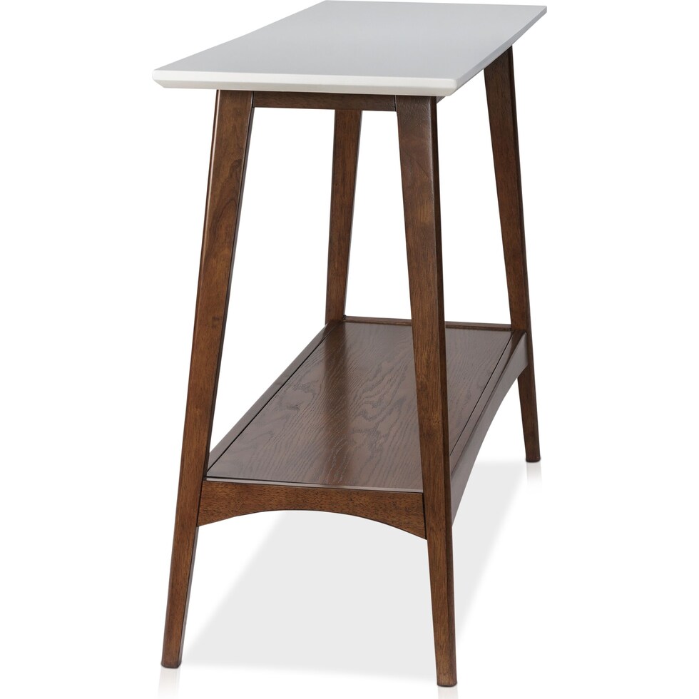 copa white pecan console table   