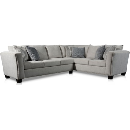 Cora 2-Piece Sectional with Left-Facing Sofa - Gray