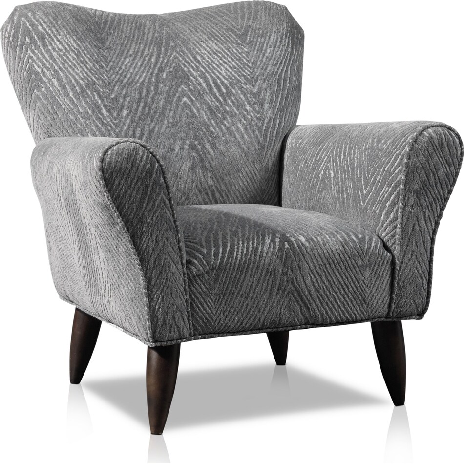 cora silver accent chair   
