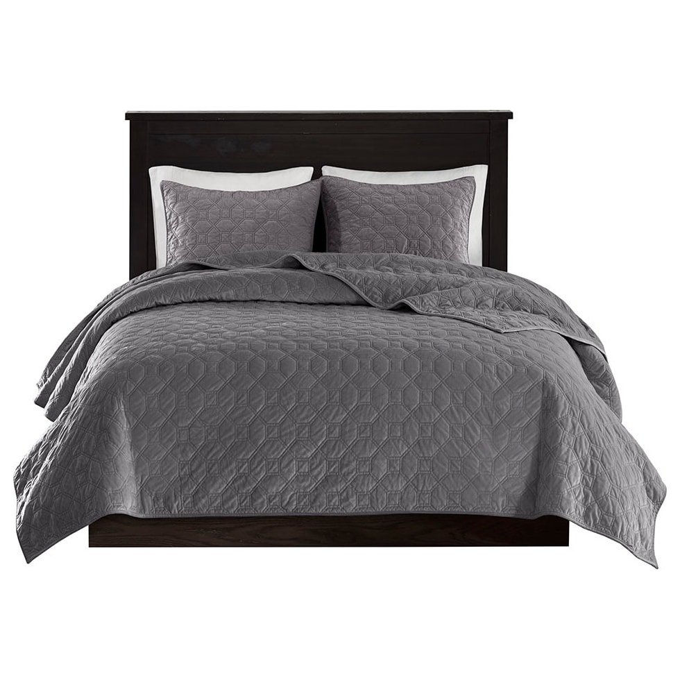 coraline gray full queen bedding set   
