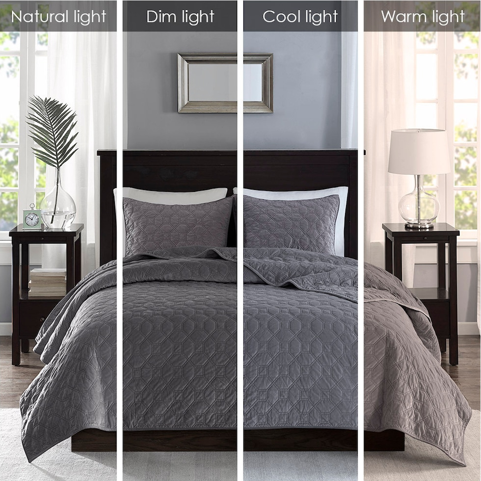 coraline gray full queen bedding set   