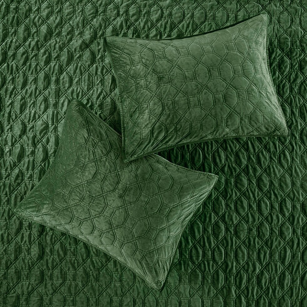 coraline green full queen bedding set   