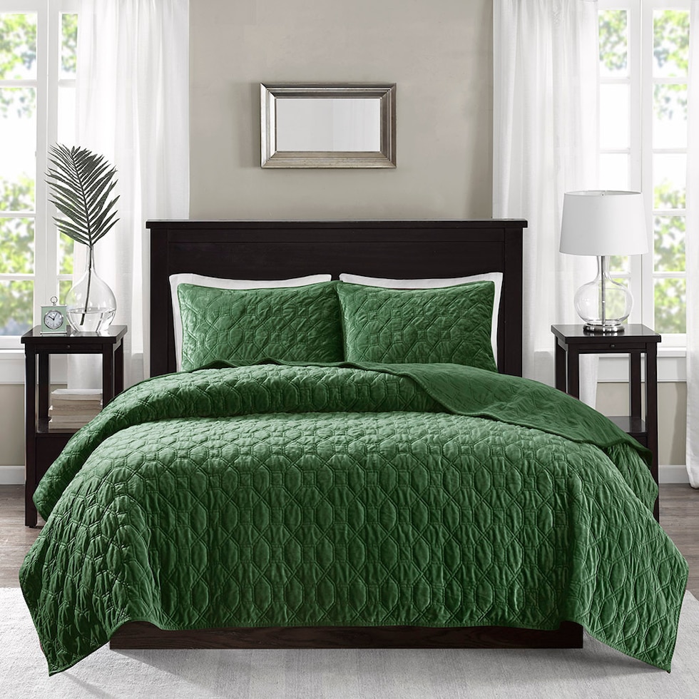 coraline green king california king bedding set   