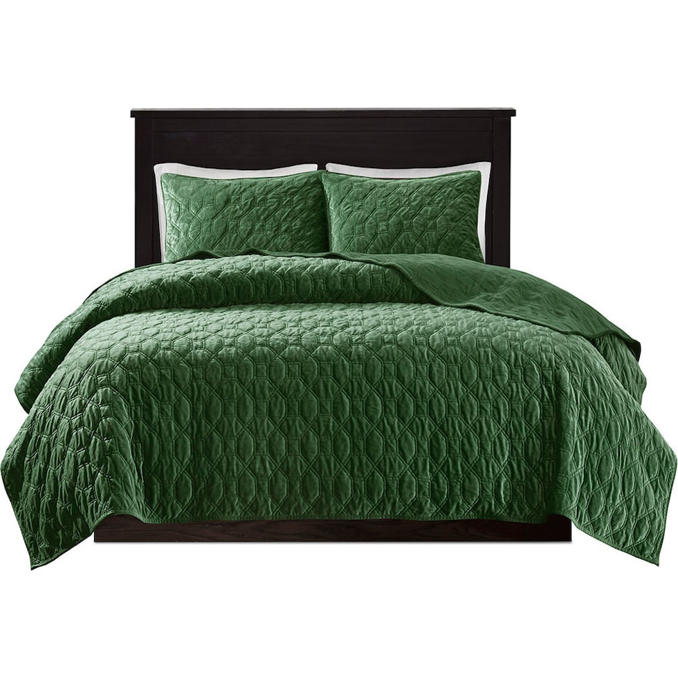 coraline green king california king bedding set   