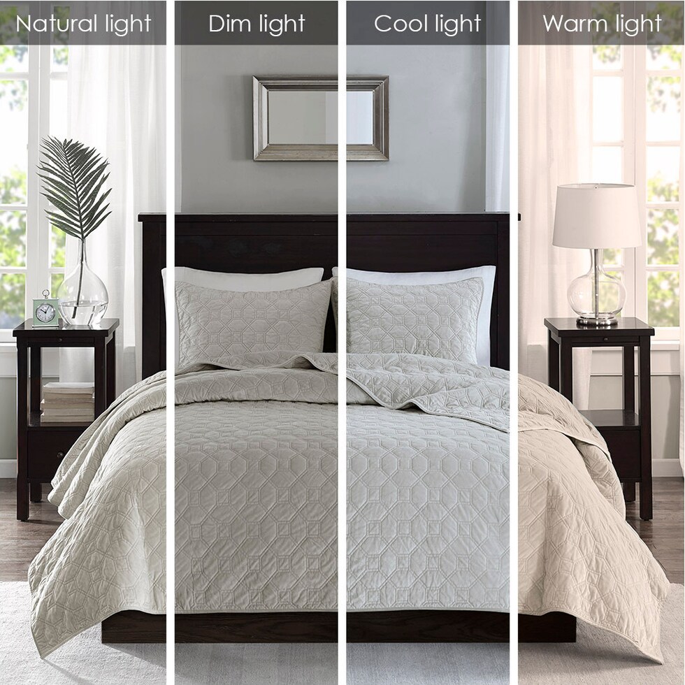 coraline neutral king california king bedding set   