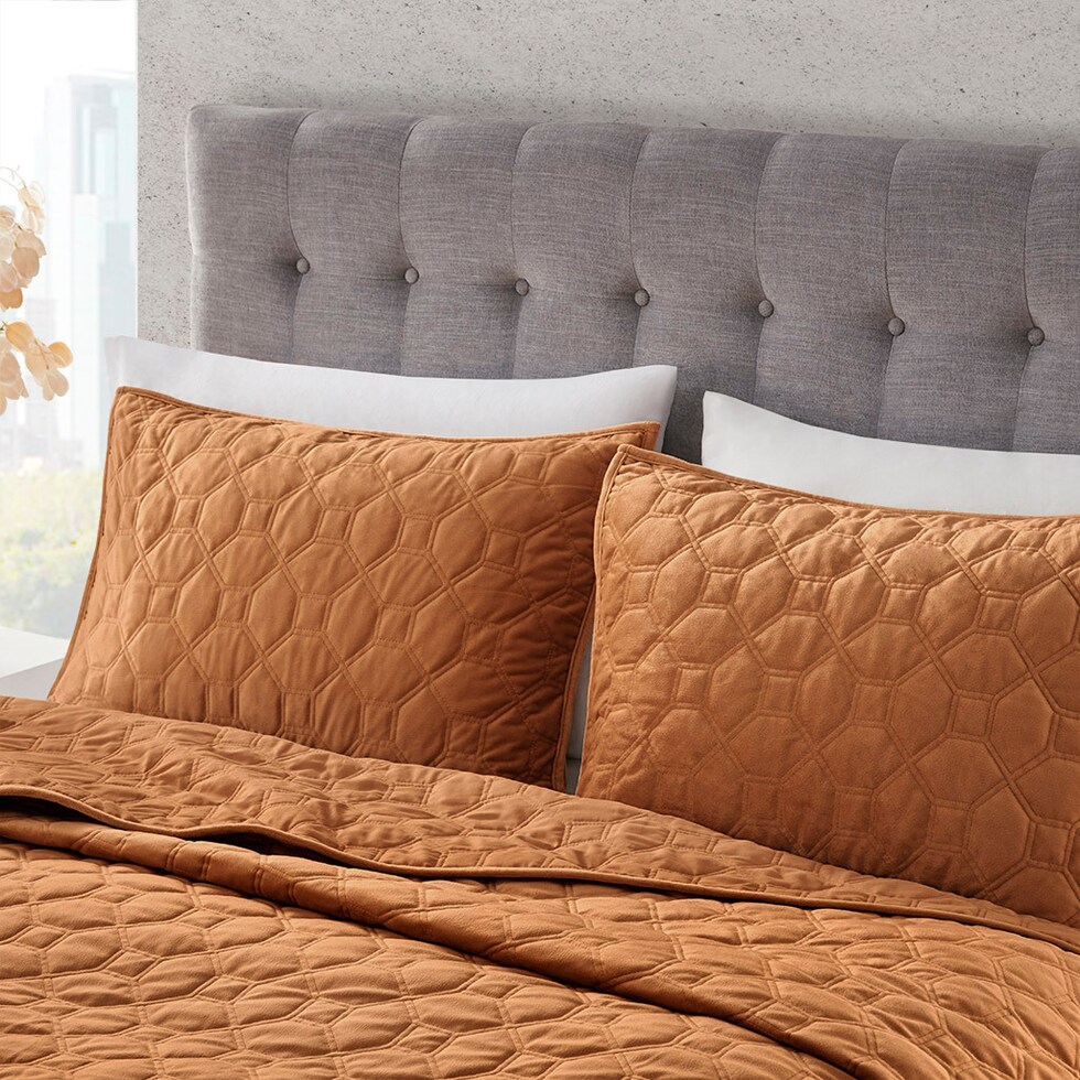 coraline orange full queen bedding set   