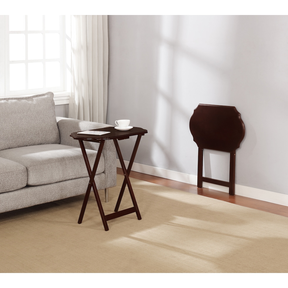 cordelia dark brown tray table   