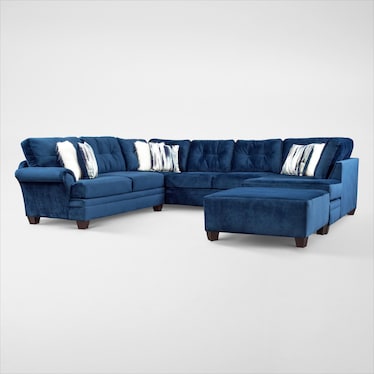 Cordelle 3-Piece Sectional with Chaise and Ottoman Set
