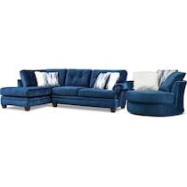 cordelle blue  pc sectional and chair   