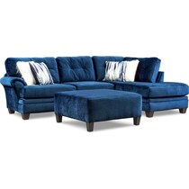 cordelle blue  pc sectional and ottoman   