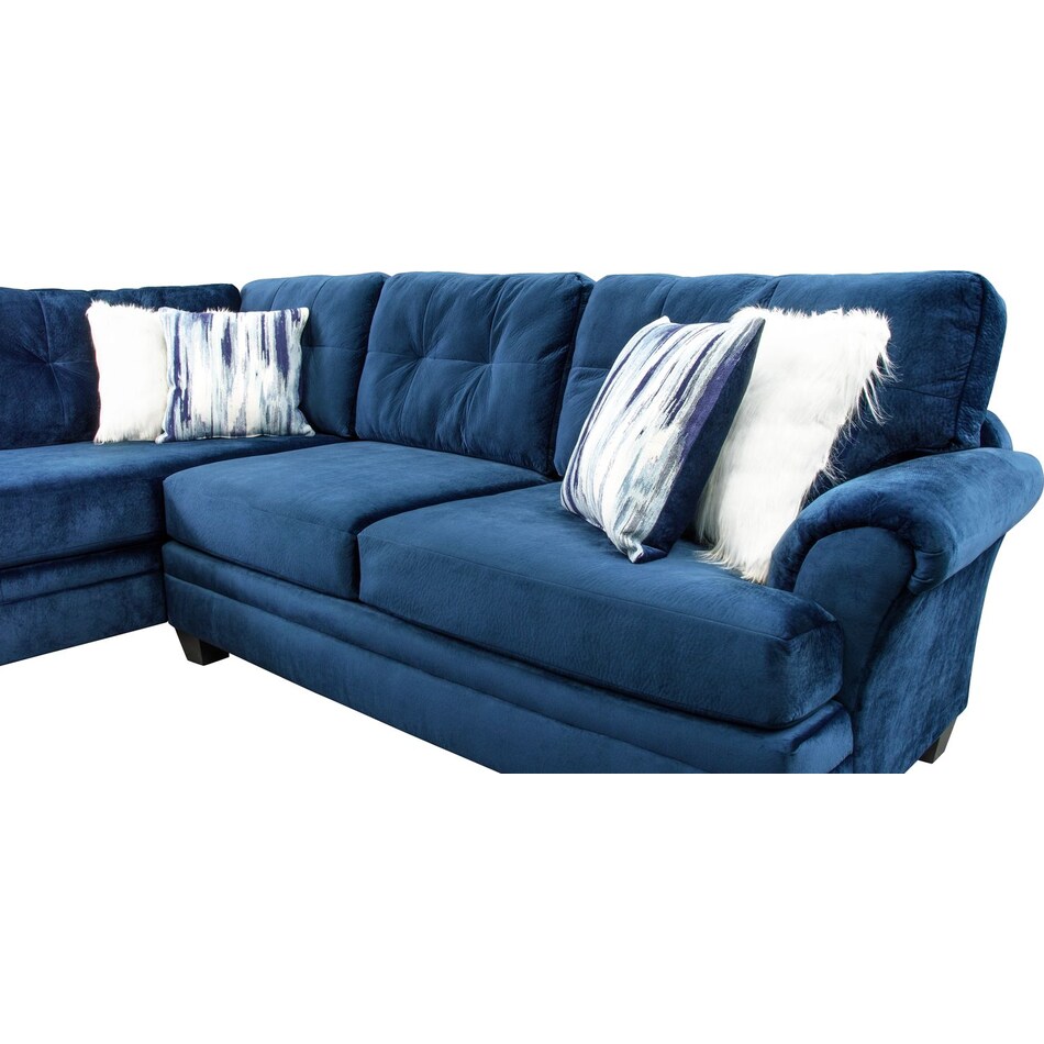 cordelle blue  pc sectional with left facing chaise   