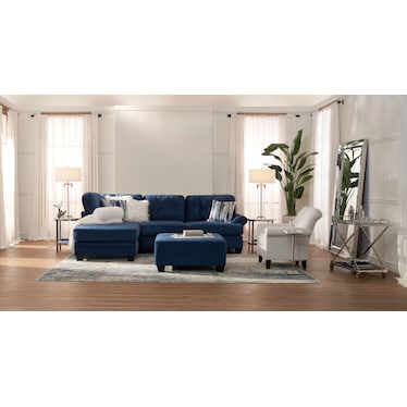 Cordelle Ottoman - Blue